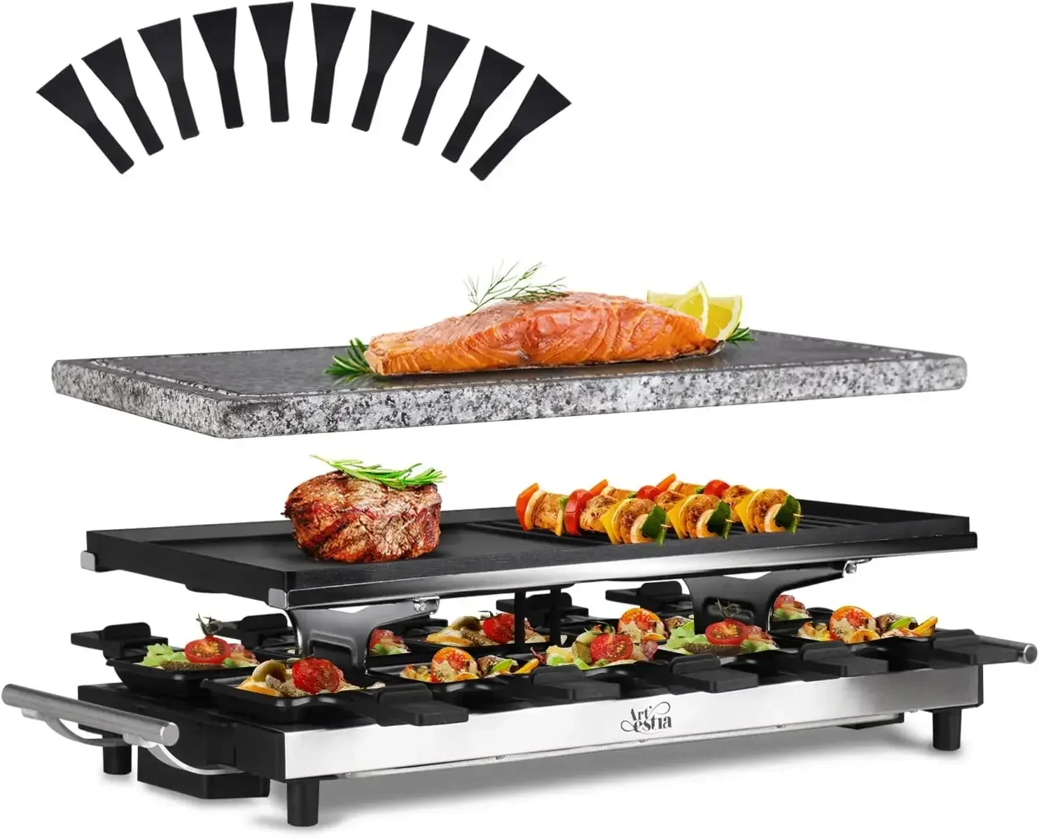 Raclette Grill Table - 아르테시아 라클렛 테이블 그릴, 1500W 라클렛